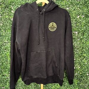 Men's Black Hoodie with Gold Emblem